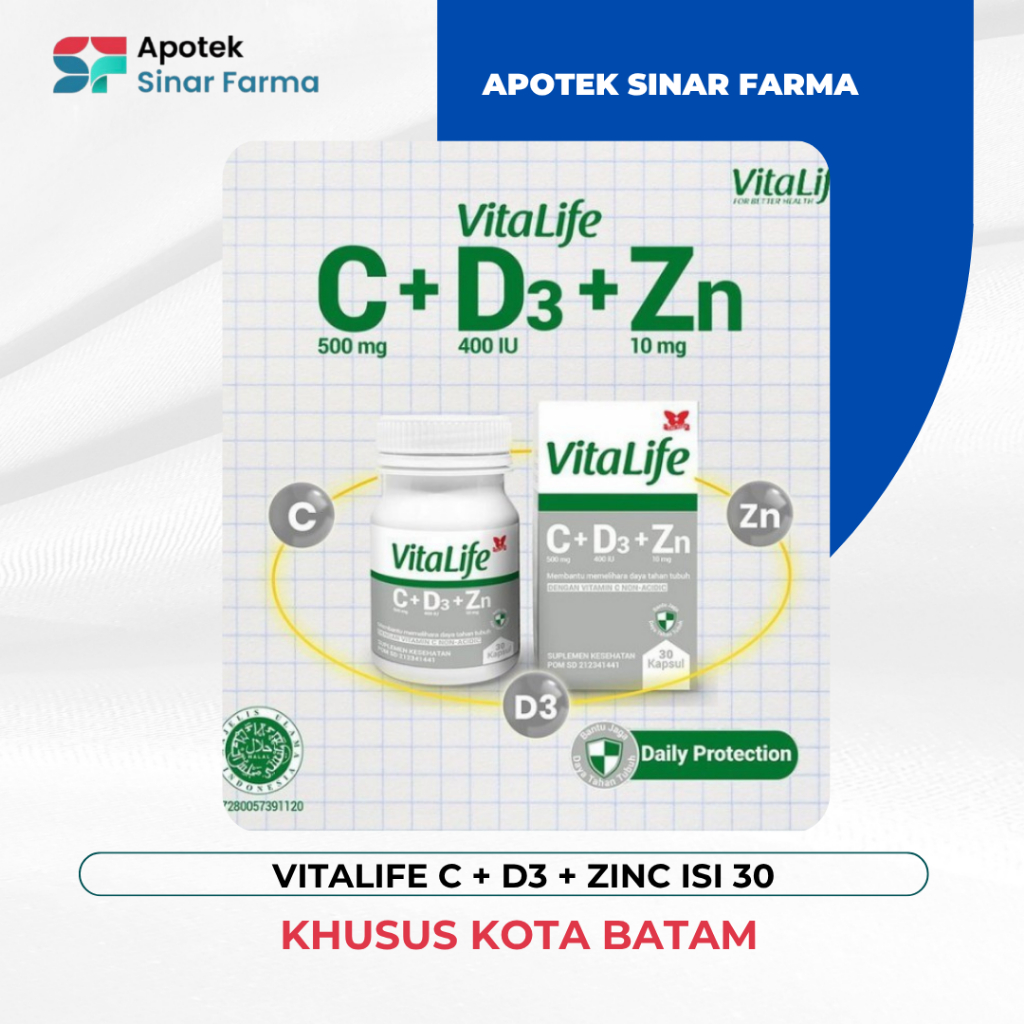 Vitalife Multivitamin C D3 Zinc 30 Kapsul