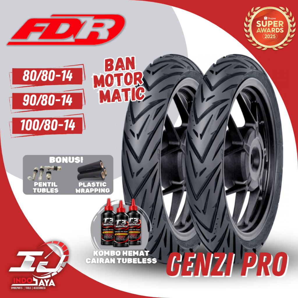 [BAYAR DI TEMPAT] BAN LUAR FDR GENZI PRO ( 80/80-14 - 90/80-14 - 100/80-14 ) BAN LUAR DEPAN BELAKANG