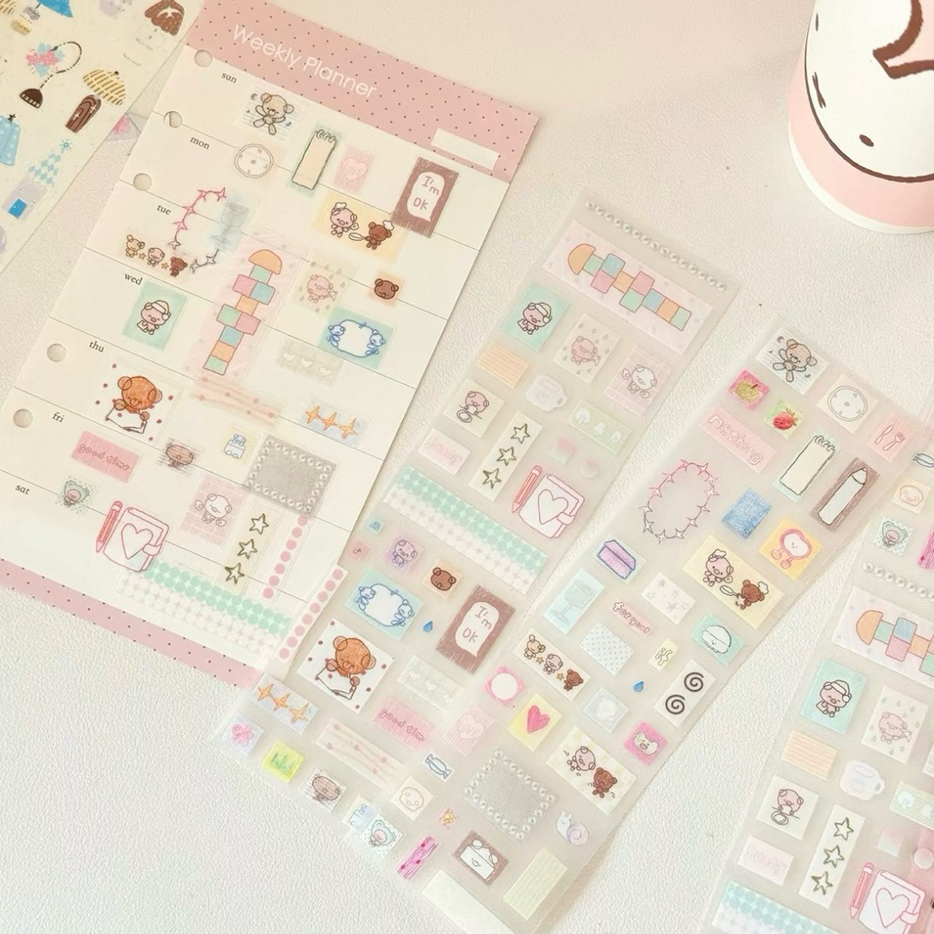 [35 cm] grafitti bear share sticker roll - stiker ecer deco diary dekorasi journal jurnaling jurnal