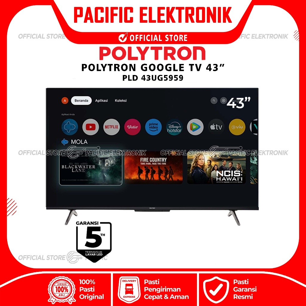 TV LED Polytron Android GoogleTV 4K UHD 43inch 43UG5959