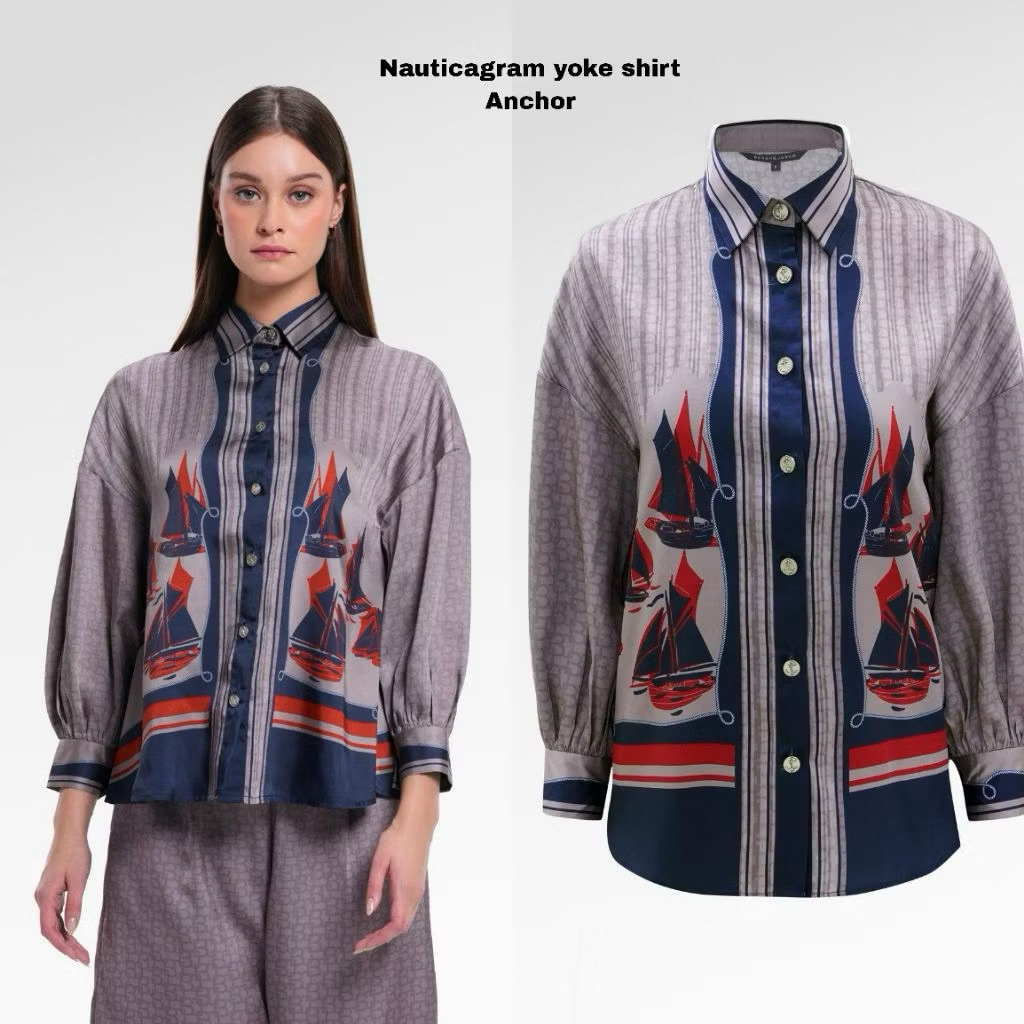 BJ Nautical yoke, Monogram Benang Jarum, Bj X Raisa, sawarna Wearing Klamby