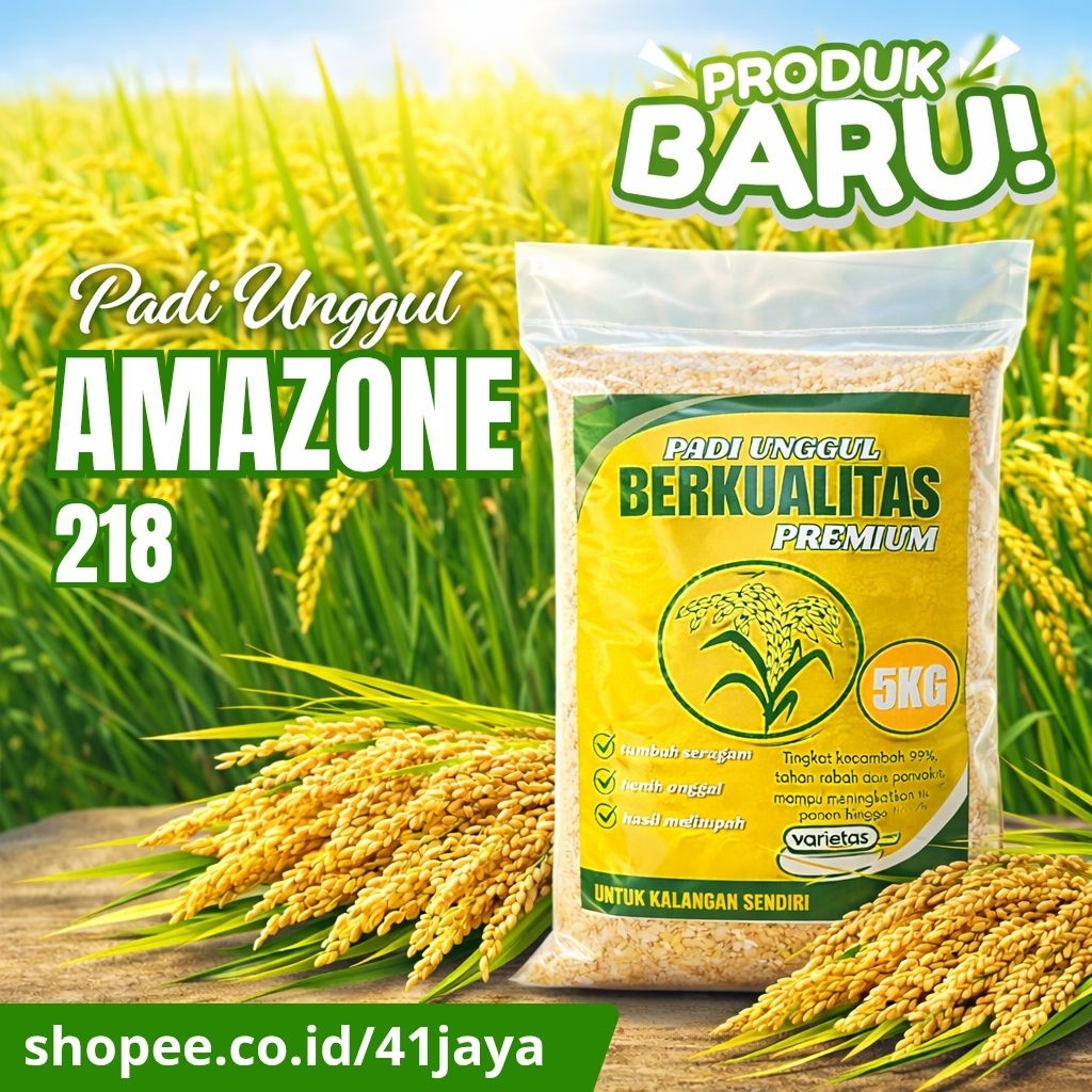 Benih padi unggul AMAZONE 218 original 5kg