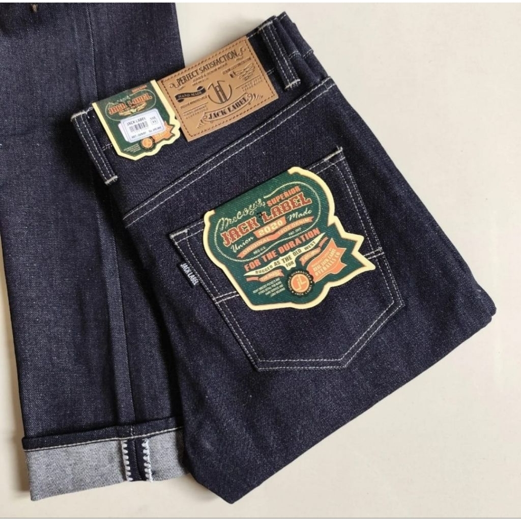 Celana Denim Selvedge Accent 14oz Jack Label Shell Stitch