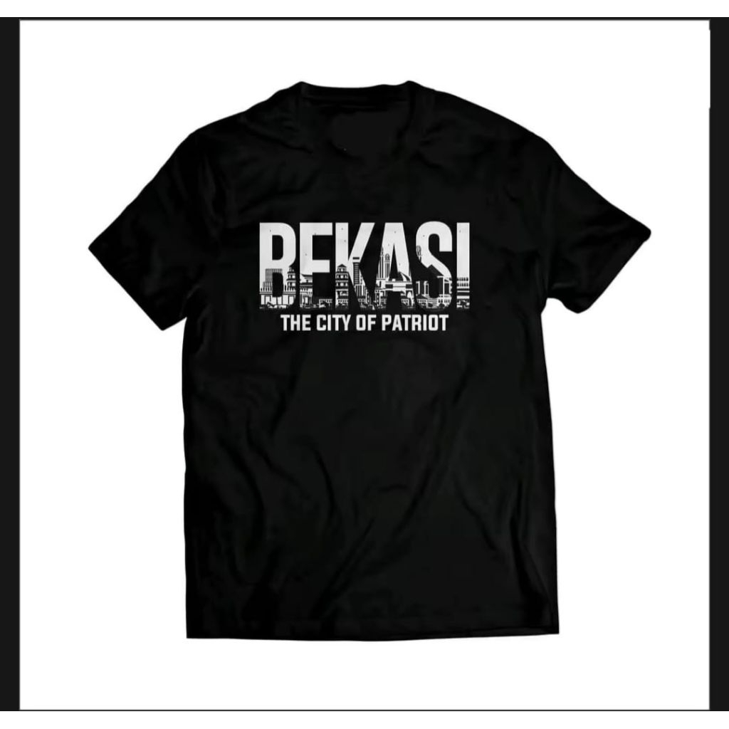 KAOS BEKASI THE CITY OF PATRIOT SIMPEL TULISAN DEPAN
