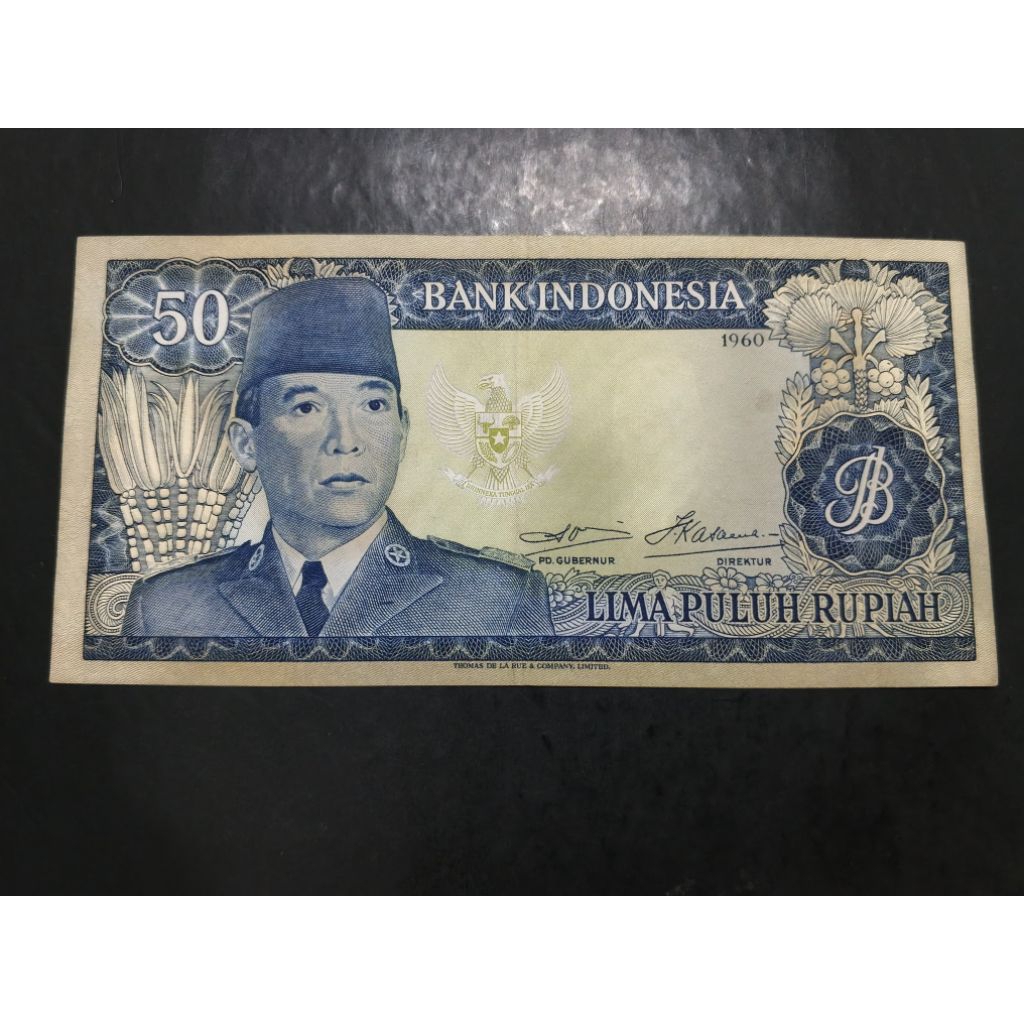 UANG KUNO 50 RUPIAH SOEKARNO TAHUN 1960 BAGUS