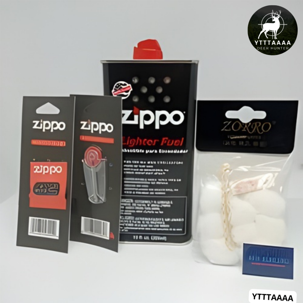 Aksesoris Zippo Original USA 100% – Minyak Zippo Fluid 125 ml 355 ml Batu Flint Sumbu Wick Kapas Cot