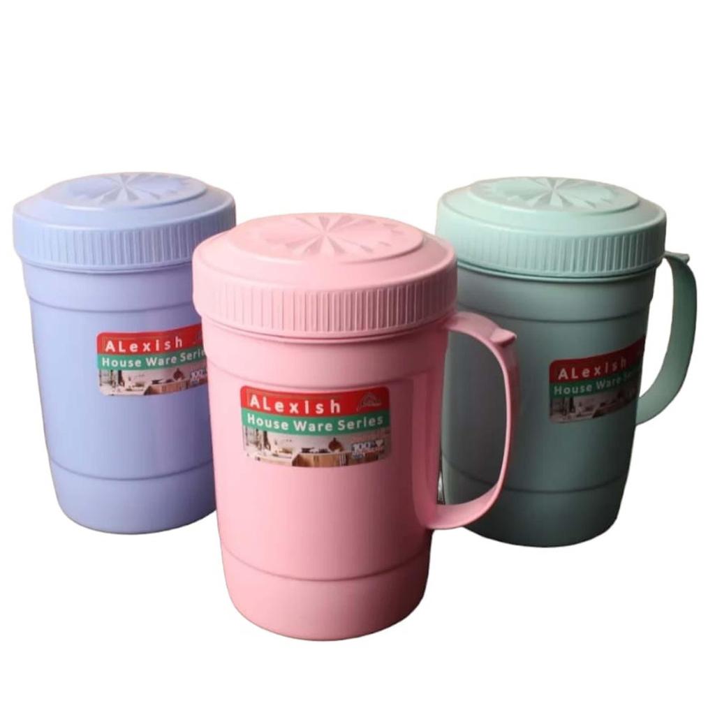 Mug plastik tutup ukuran jumbo benzi / Gelas Jumbo + Tutup