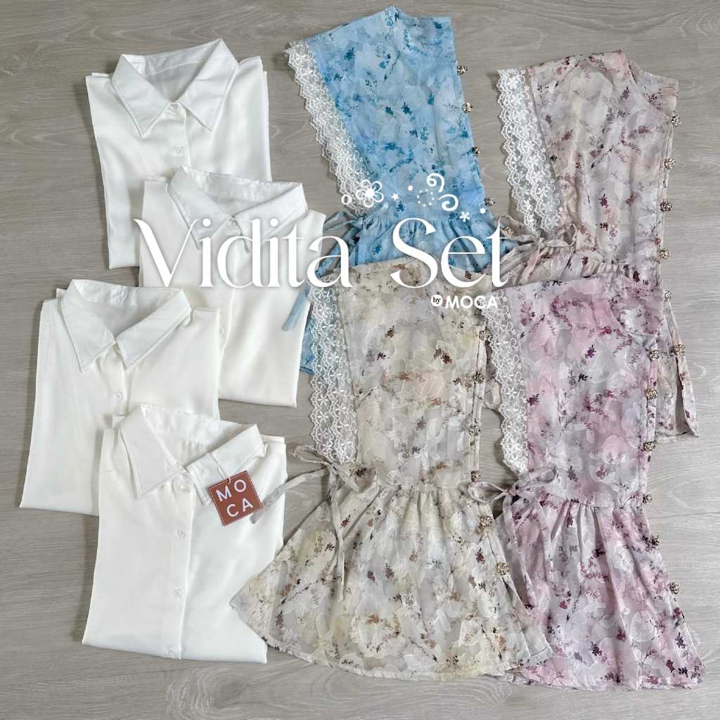 VIDITA BLOUSE SET VEST SHAKILA MIX JAQ EMBOS PREMIUM RENDA BY MOCA