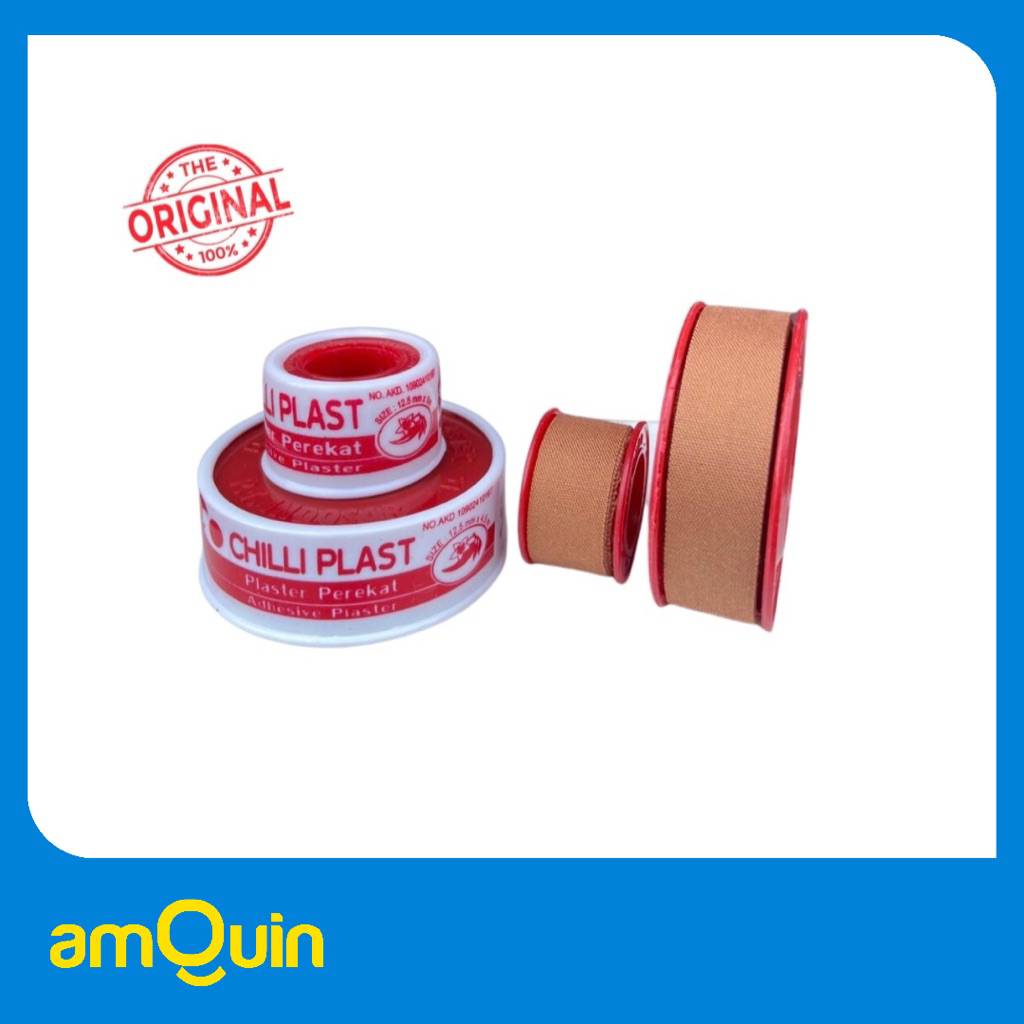 Plester Kasa Chilli Plast Besar 1 Pcs Ukuran 12.5 mm x 4.5 m Plaster Perekat Perban Kasa Medis Gulun
