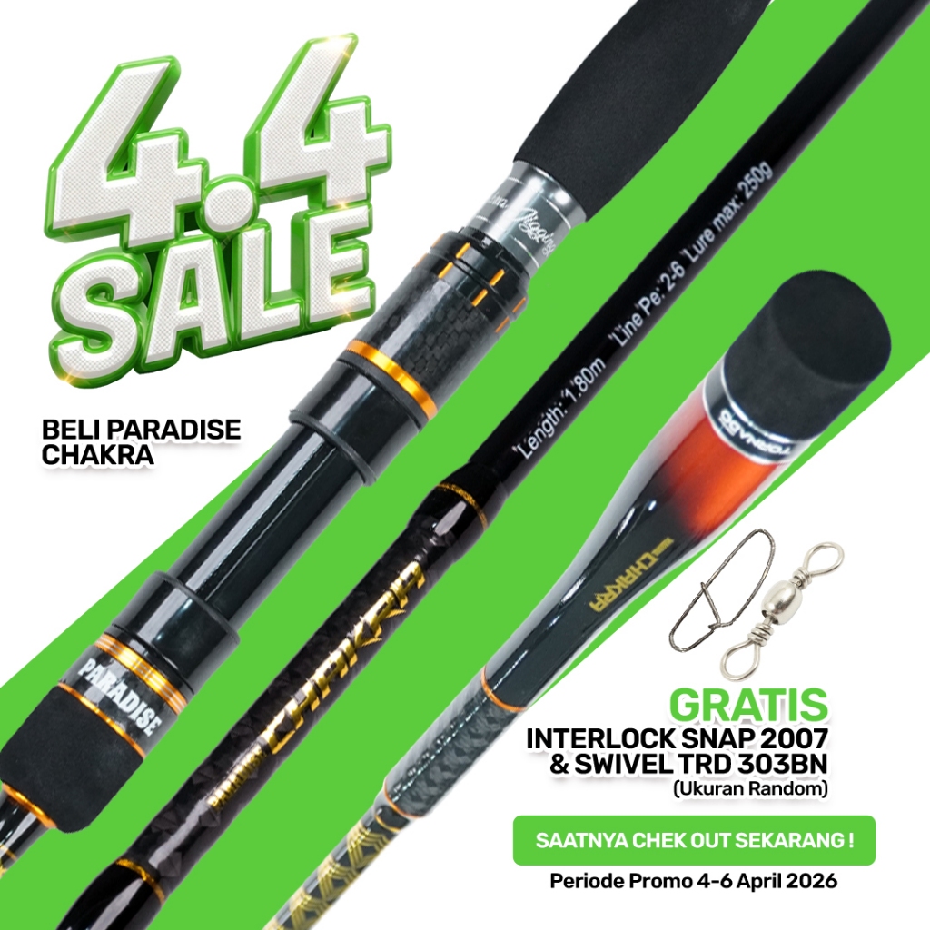 Paradise - Joran Pancing Paradise Chakra Jigging Mancing Dasaran Laut | PE 2-6 180Cm Butt Joint Carb