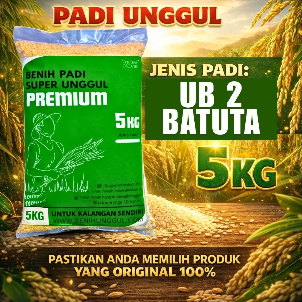 Benih padi ub2 batuta kemasan 5kg original