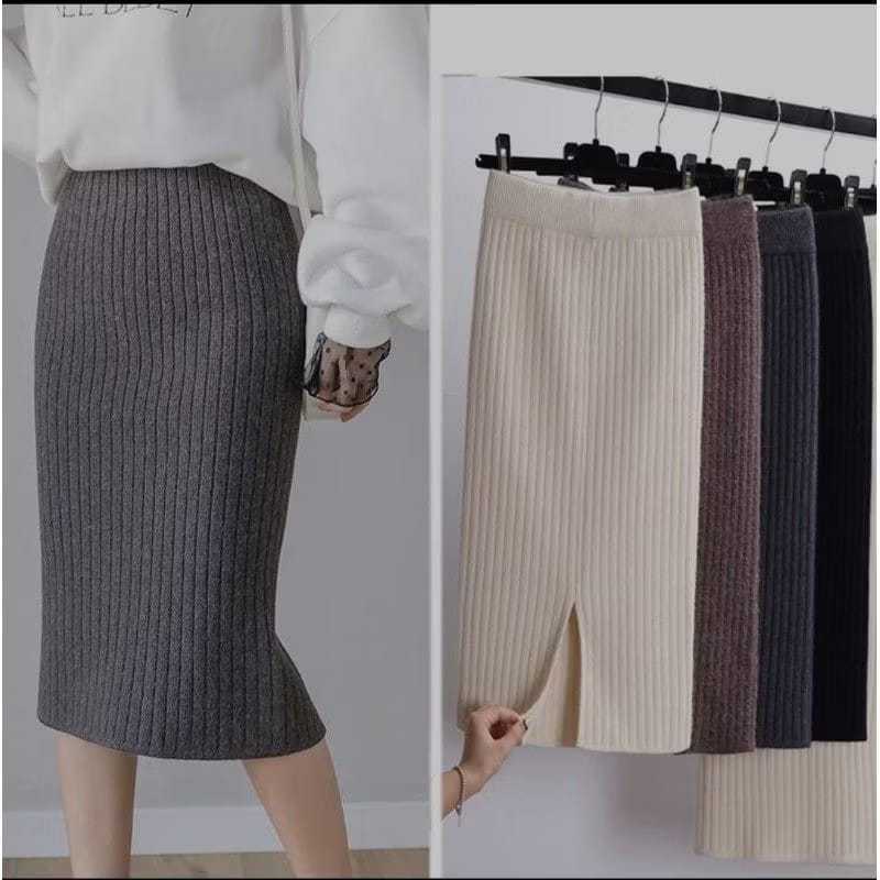 Rok span Rok pendek korea Rok mini selutut Rok pendek rajut