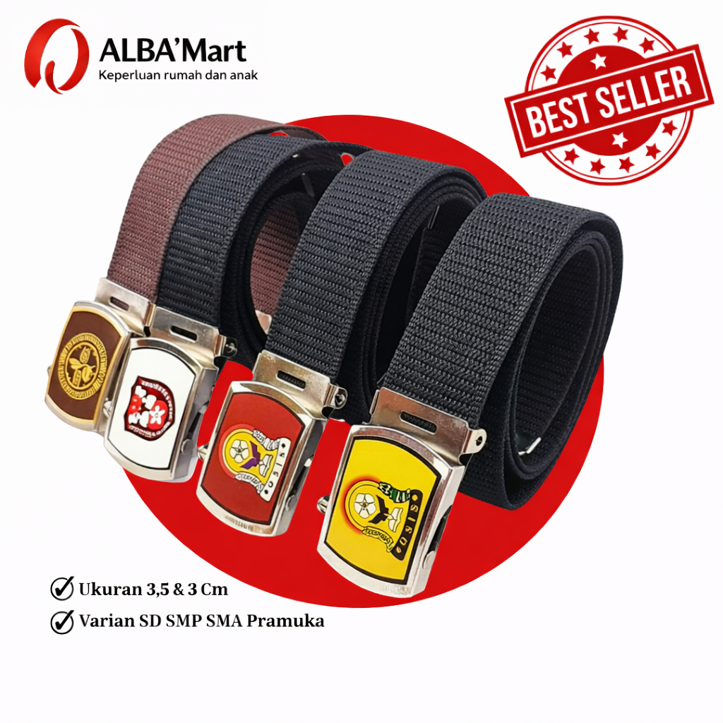 Ikat Pinggang Pramuka Nylon SD SMP SMA Sabuk Sekolah Kualitas Bagus