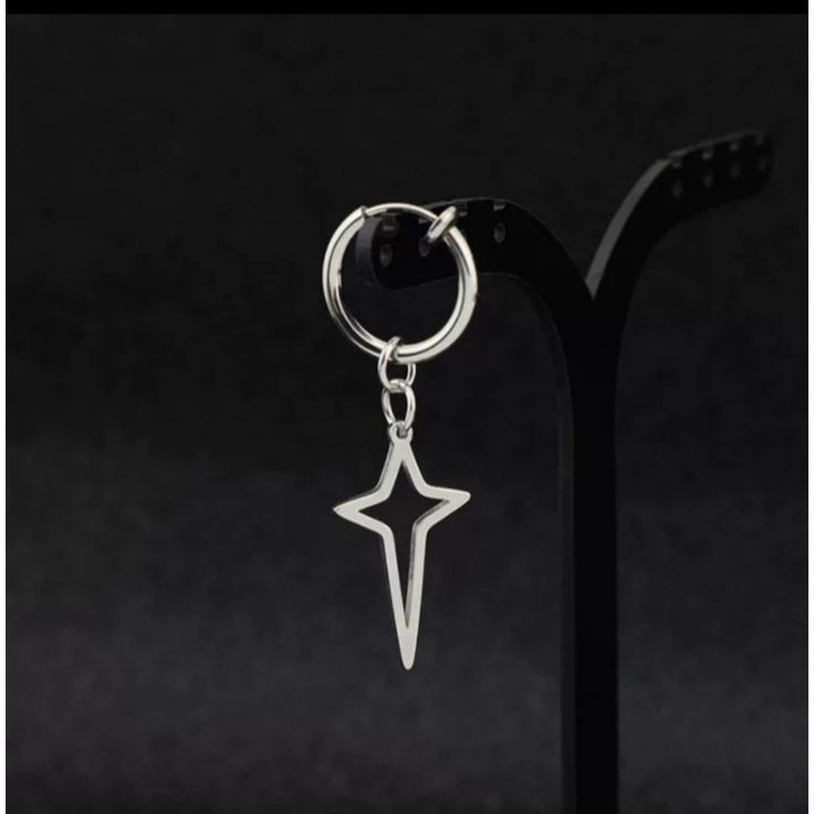 Anting Jepit Klip Titanium Tanpa Tindik Keren Pria Wanita Anti Karat