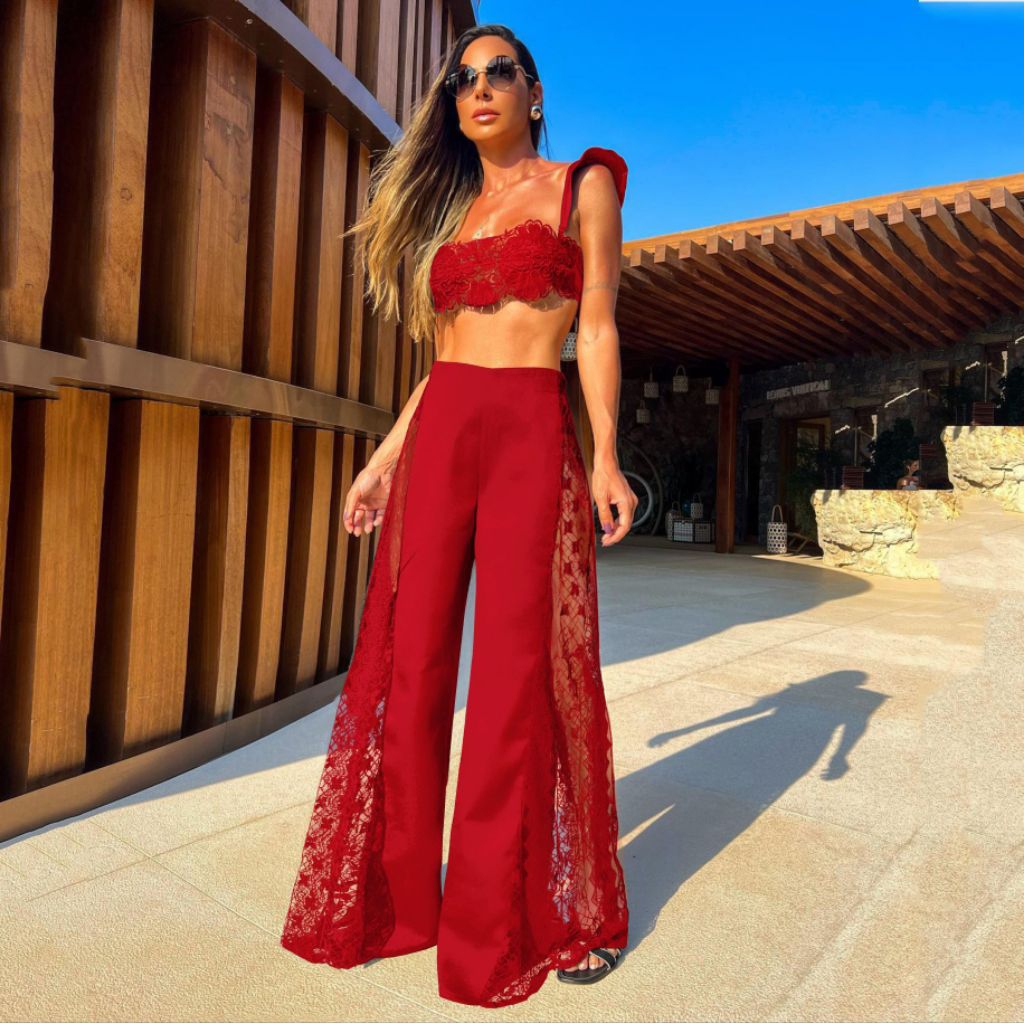 Women's Clothing Set Celana panjang + atasan + dalaman 3PCS Sets Wanita baju pantai Beachwear Bali I