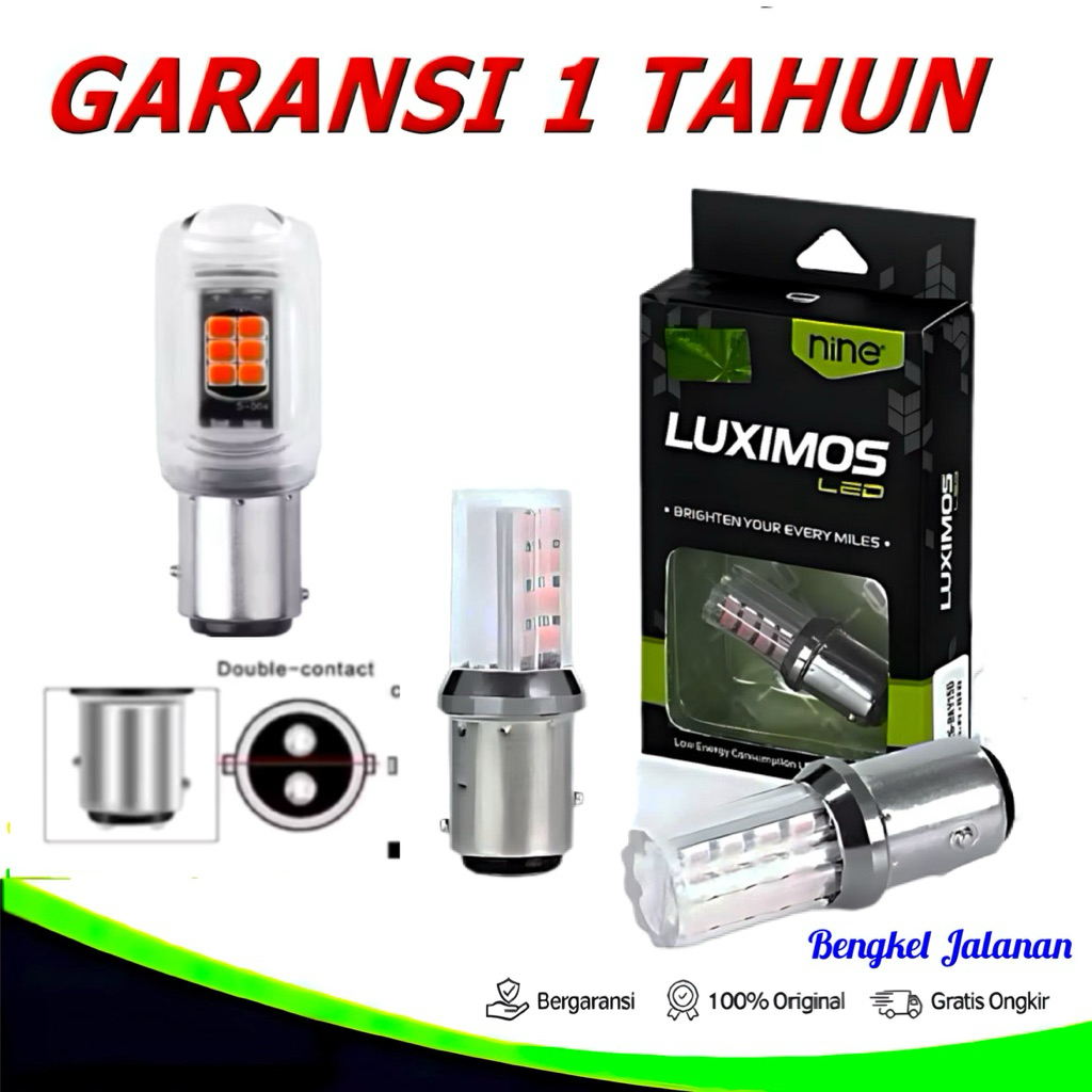 LAMPU LED REM MOTOR MOBIL BAYONET KEDIP DAN TIDAK LUMINOS 12 MATA - NINE AUTOSERIES