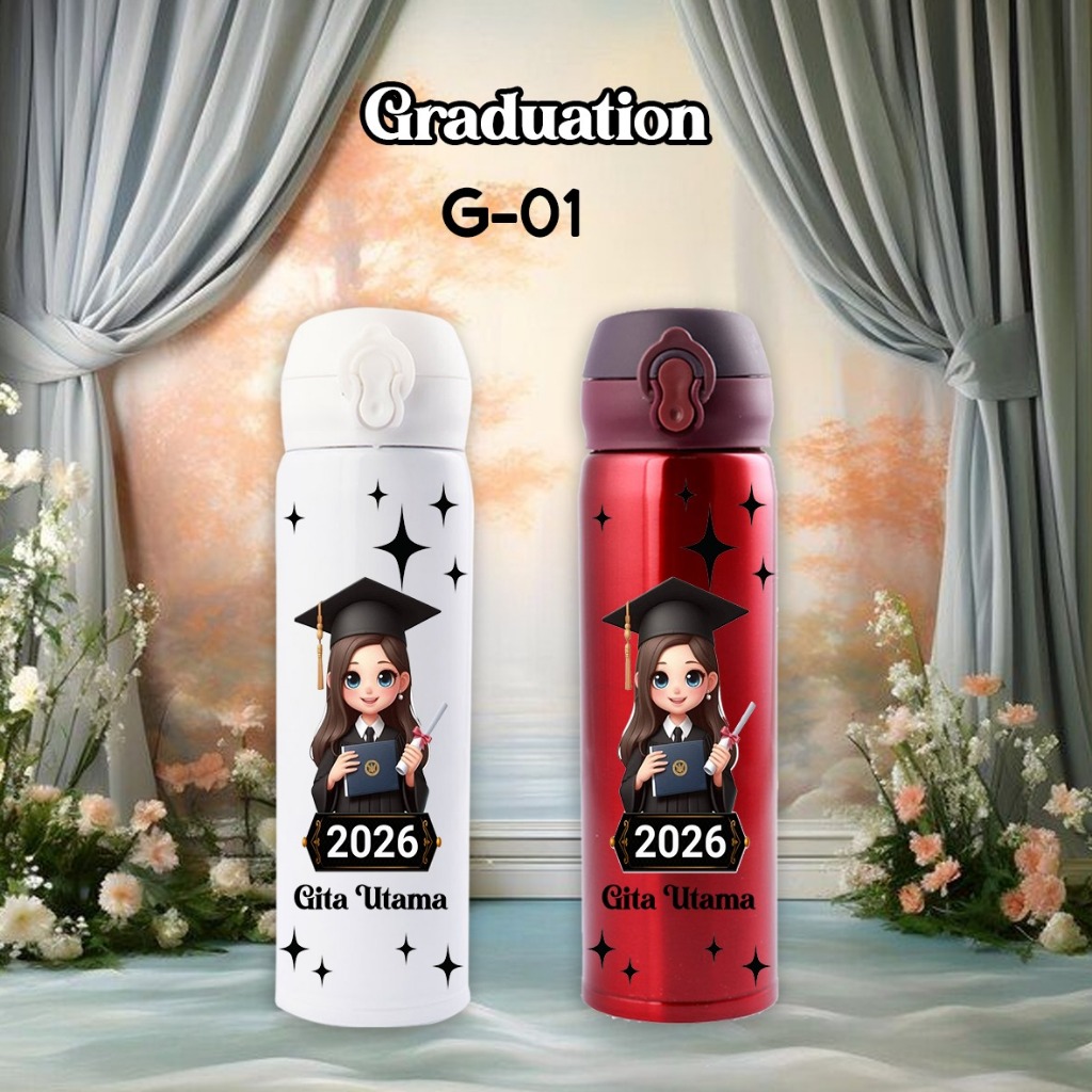SOUVENIR WISUDA / HAMPERS WISUDA / HADIAH SATUAN / BEBAS REQUES DESAIN / EDIT DESAIN / TERMOS CUSTOM