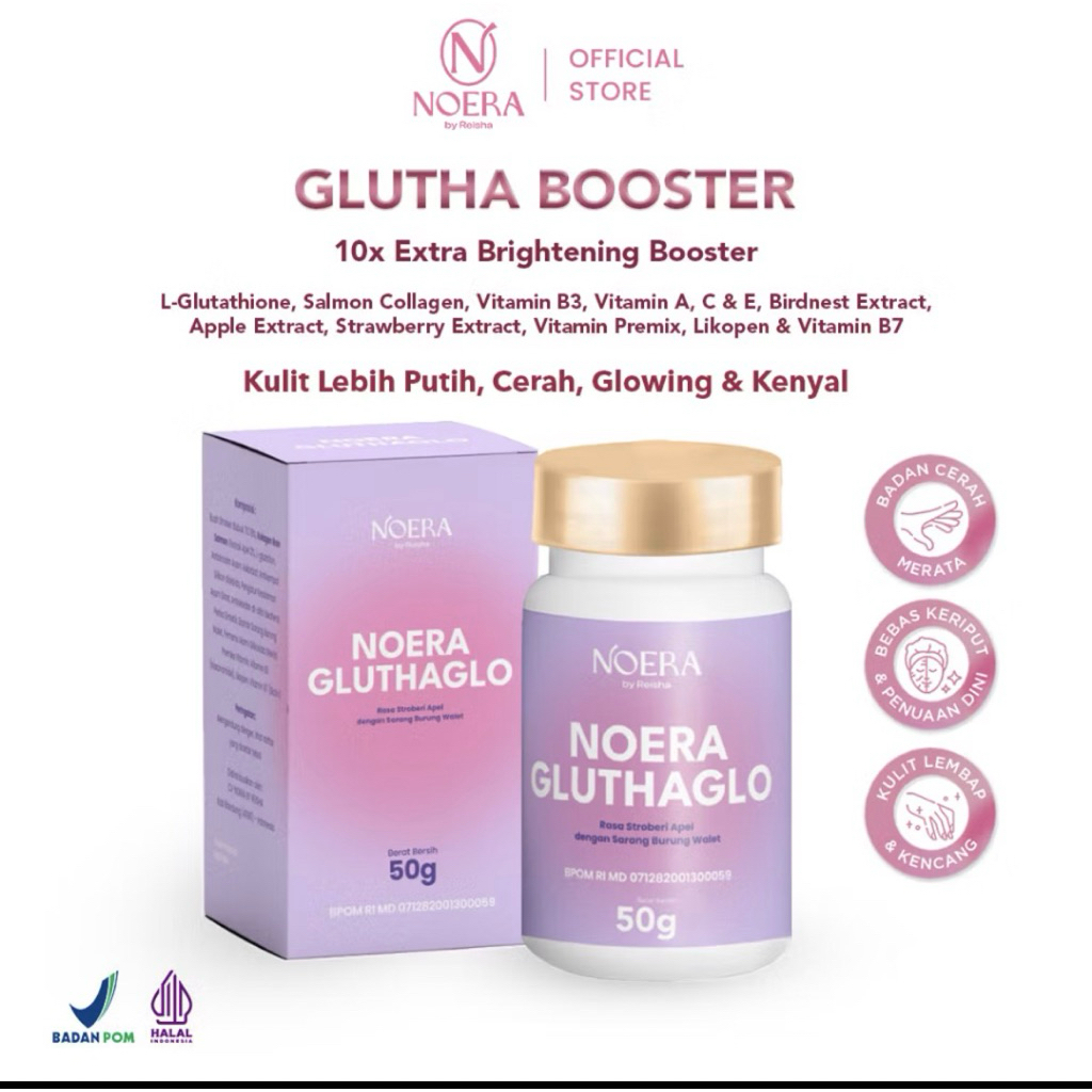 Noera Glutha Glow Kandungan Gluthatione Collagen Ori Bpom
