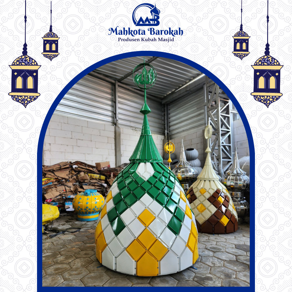 [ Custom Kubah ] Kubah Musholla Panel Warna Diameter 100 cm Model Setengah Bola - Kubah Masjid Moder