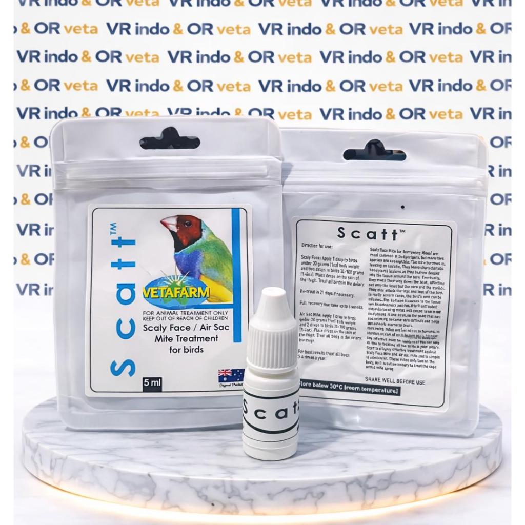 VETAFARM SCATT 5 ml OBAT KUTU IMPORT BURUNG MERPATI KICAU MACAU