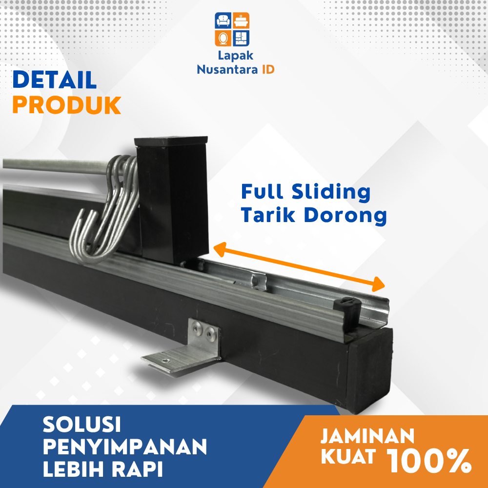 Gantungan Panci Rel Tarik Dorong (ORIGINAL)