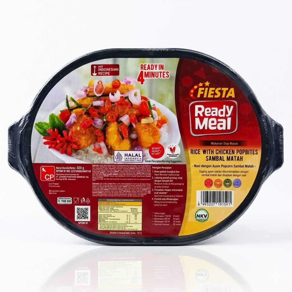 Fiesta Ready Meal Rice With Chicken Popbites Sambal Matah