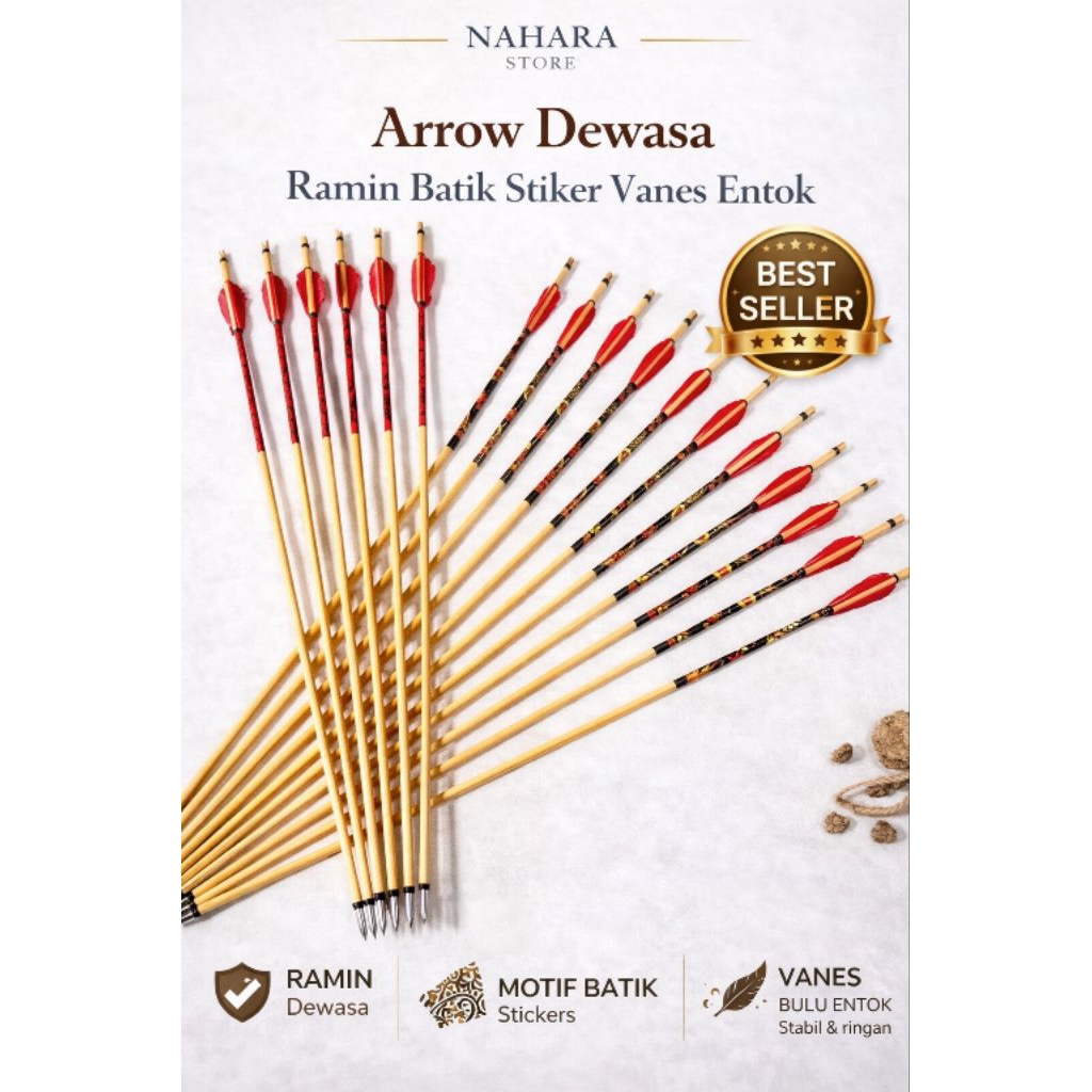 Arrow Dewasa Ramin Vanes Entok Batik Stiker / 6 Pcs