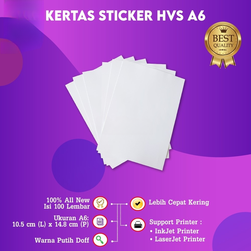 FixPrint Sticker Vinyl Transparant Kertas Stiker Bening A4 Stiker Kertas Transparan Lembaran A4 Kert