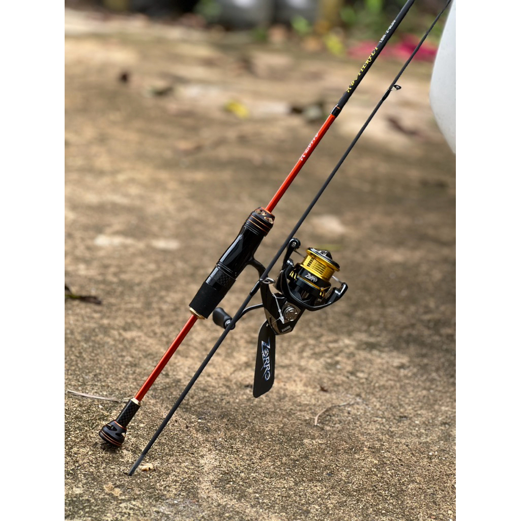 Satu set spining reel SW zorro blade 800 joran zorro butterfly ul carbon solid ring fuji
