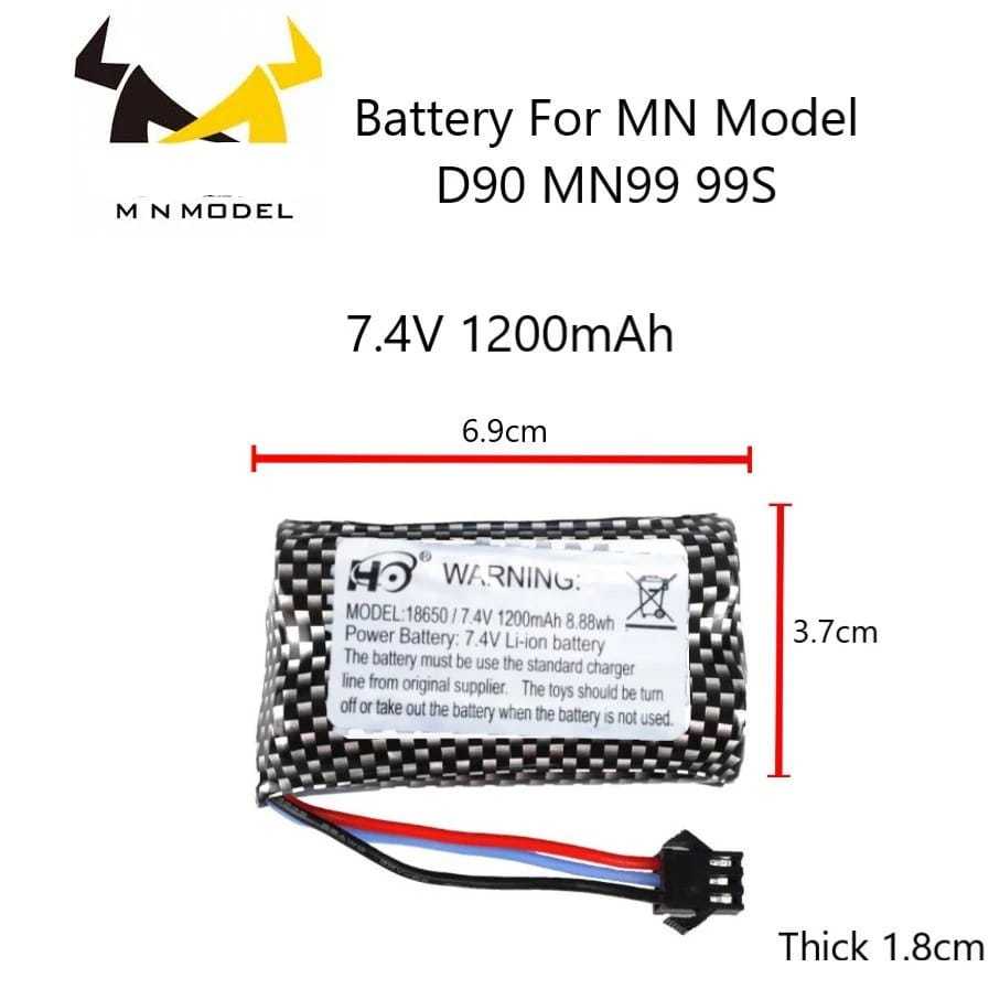 Original Baterai Batre Battery MN99 MN99S WPL C34 C14 D90 1200mah 500mah 7.4V RC