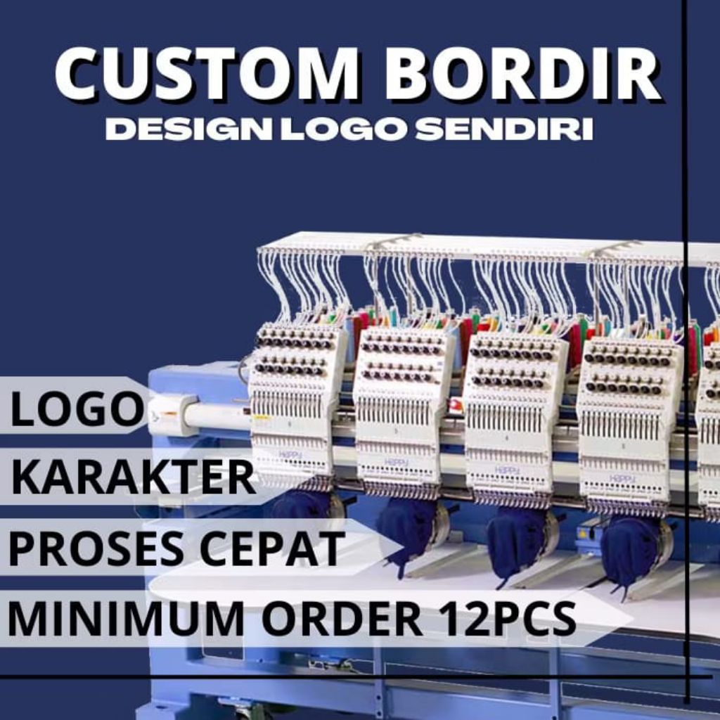 BORDIR CUSTOM LOGO SENDIRI