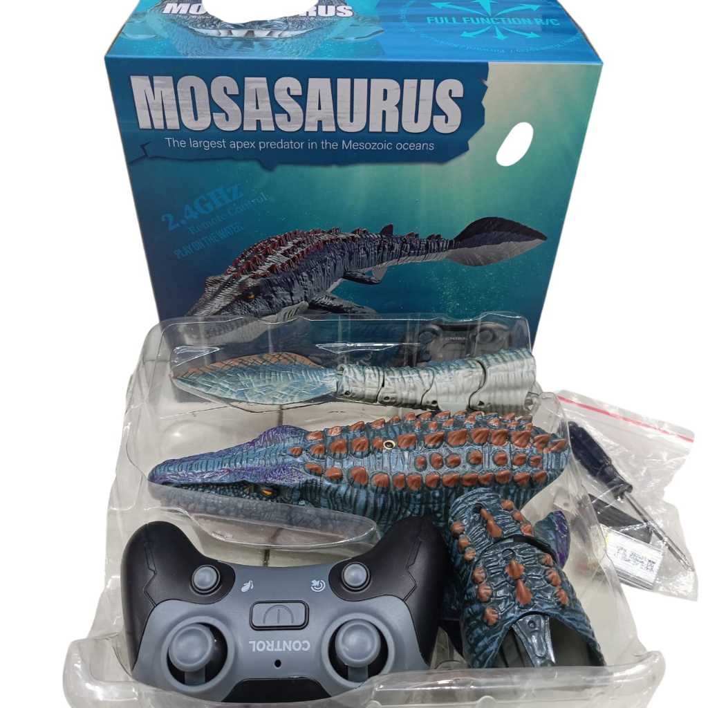 Mainan Mosasaurus , ikan hiu Remote Control