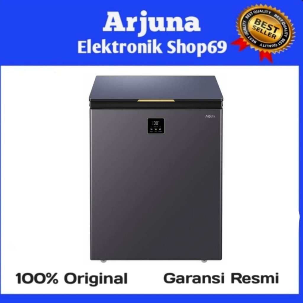 AQUA AQF-150DF CHEST FREEZER DEO FRESH SMART CONTROL GOLD CHAIN 150LT AQF150DF AQF 150DF AQF150