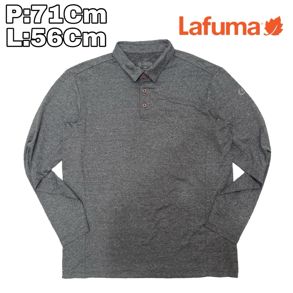 B32 Polo Long Shirt Lafuma Outdoor Sport Strech  Baju Krah Lengan Panjang Original Casual Cotton