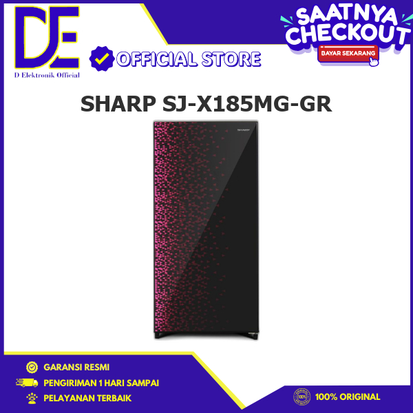 SHARP SJ-X185MG-GR KULKAS 1 PINTU 166L Low Voltage SJ-X185MG-GR SJ-X185MGGR SJX185MGGR