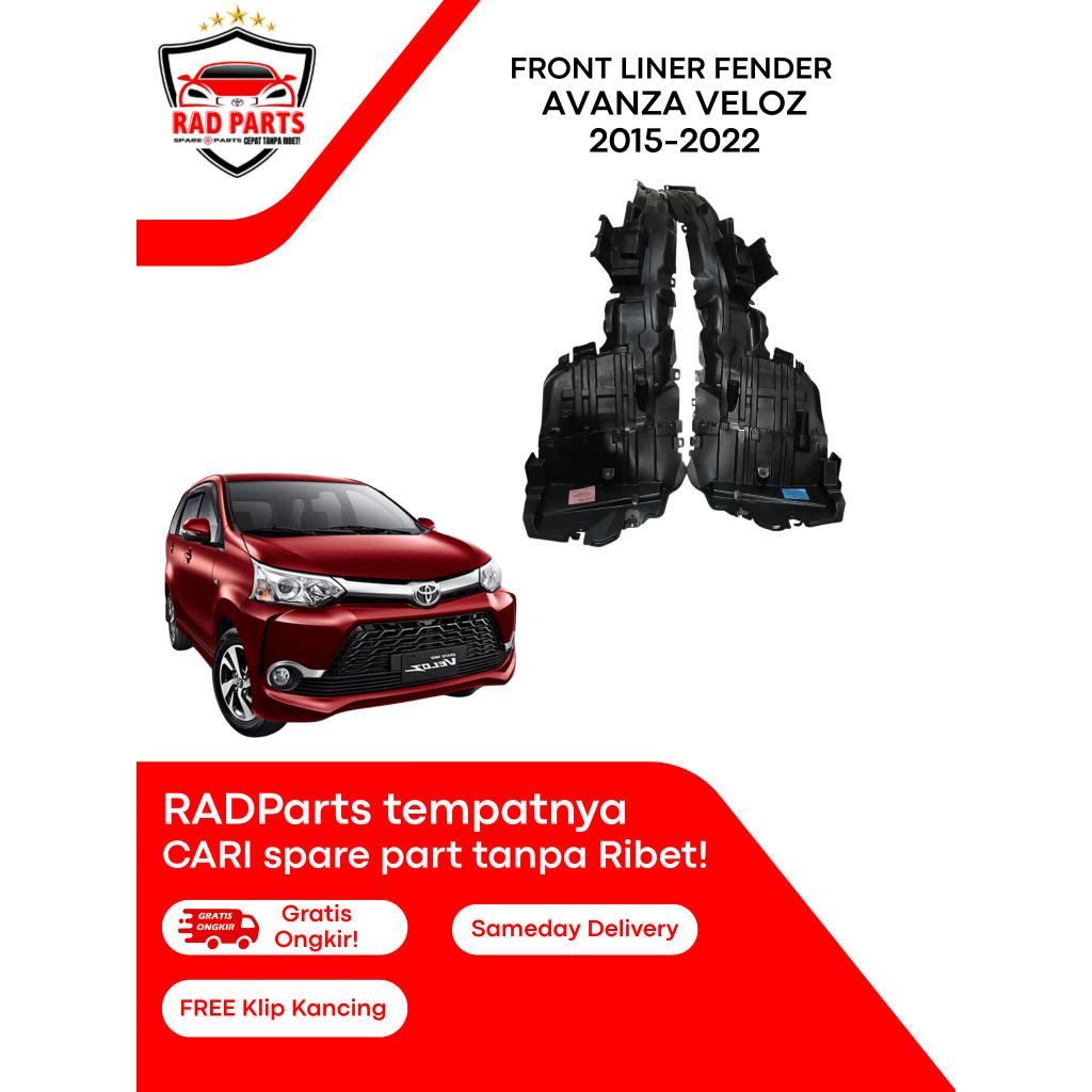 FRONT LINER FENDER-TOYOTA AVANZA VELOZ 2015 2016 2017 2018 2019 2020 2021 2022
