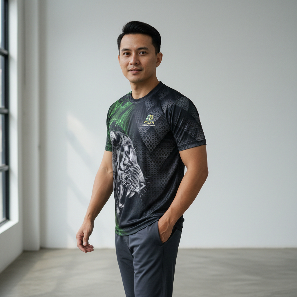 Kaos Jersey Fullprinting Akademi Militer Model Carbon Tiger