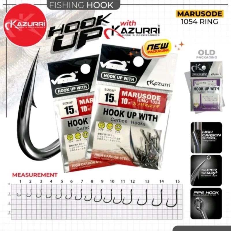 Mata Kail Pancing Karbon Marusode Ring 1054 Kazurri | carbon fishing hook kazuri super tajam dan kua