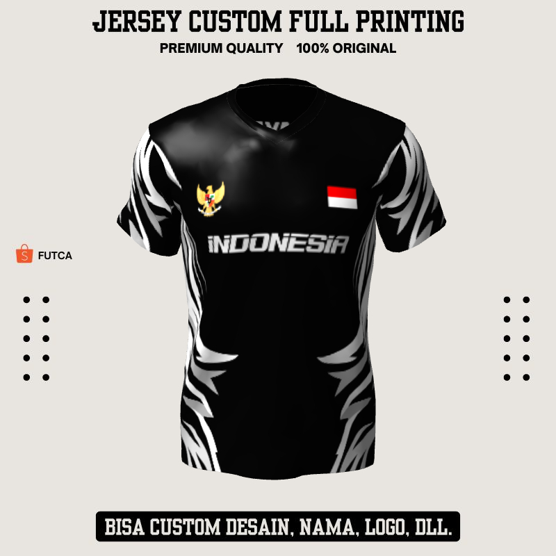 Kaos Jersey Futsal Hitam Motif Abstrak 30 - Jersey Sepakbola Full Printing