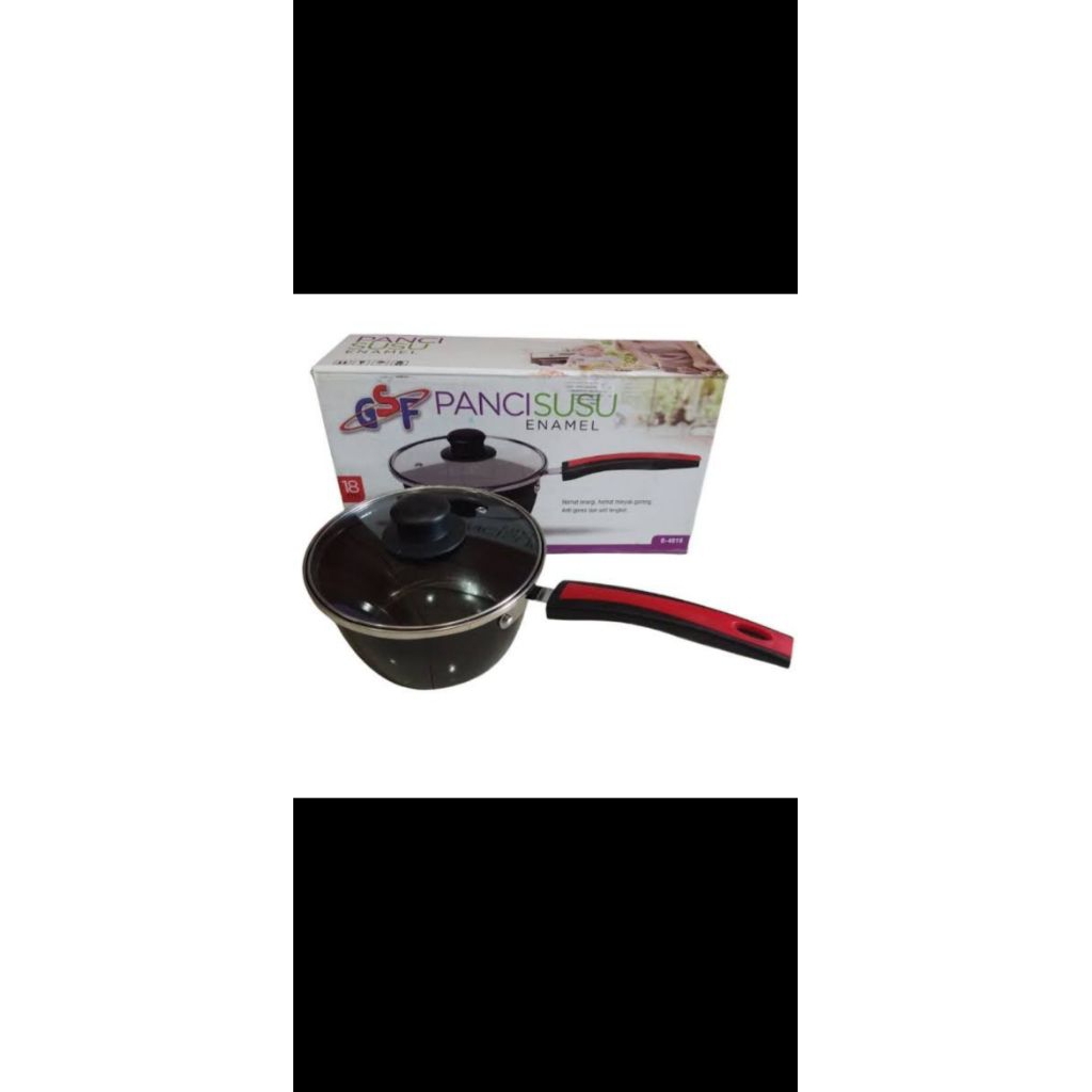 [COD] PANCI SUSU GSF 4018 - PANCI SUSU ENAMEL TUTUP KACA 18CM - PANCI ANTI LENGKET