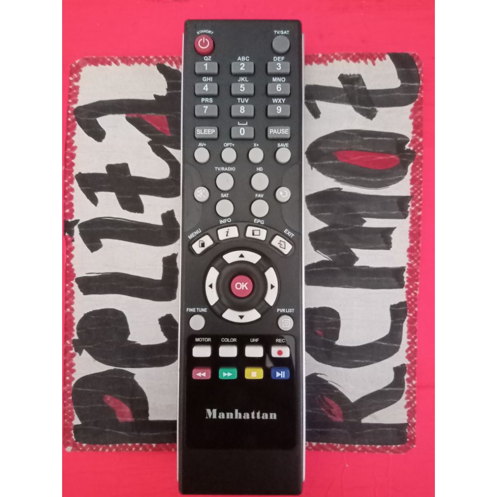 REMOTE RECEIVER MANHATTAN DIGITAL PARABOLA STB TV ORIGINAL TERLENGKAP