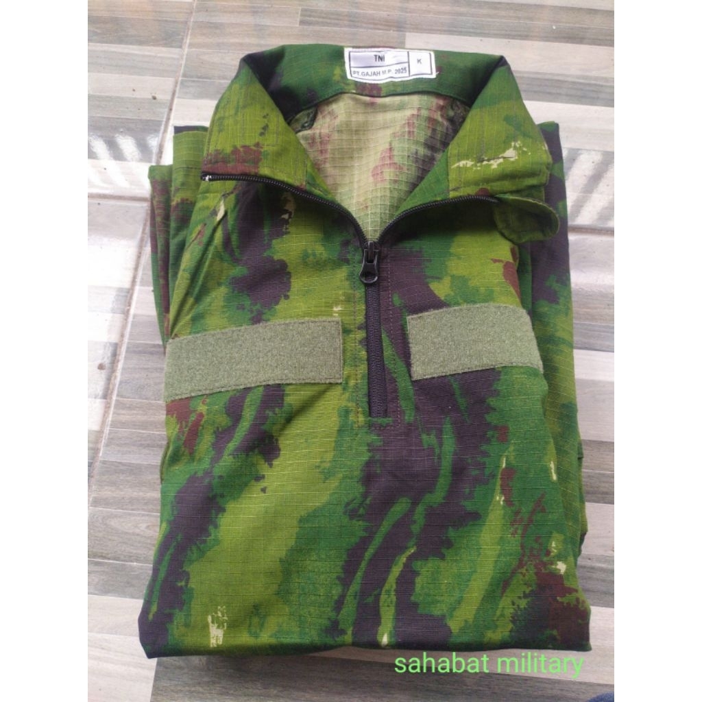 Baju pdl doreng satgas Habema TNI asli PT gajah
