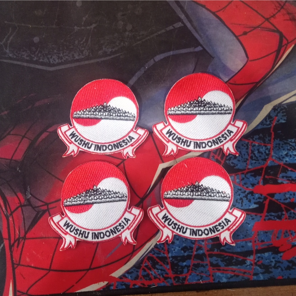 patch emblem bordir logo WUSHU INDONESIA full benang