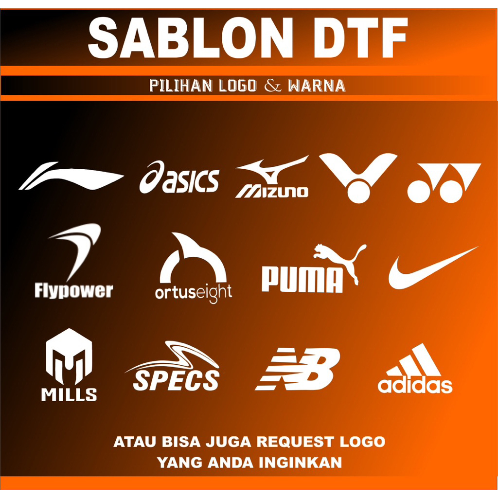 Jasa sablon logo badminton voli sepakbola futsal DTF