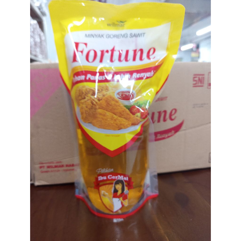minyak goreng Fortune reffil kemasan 1liter 1dus