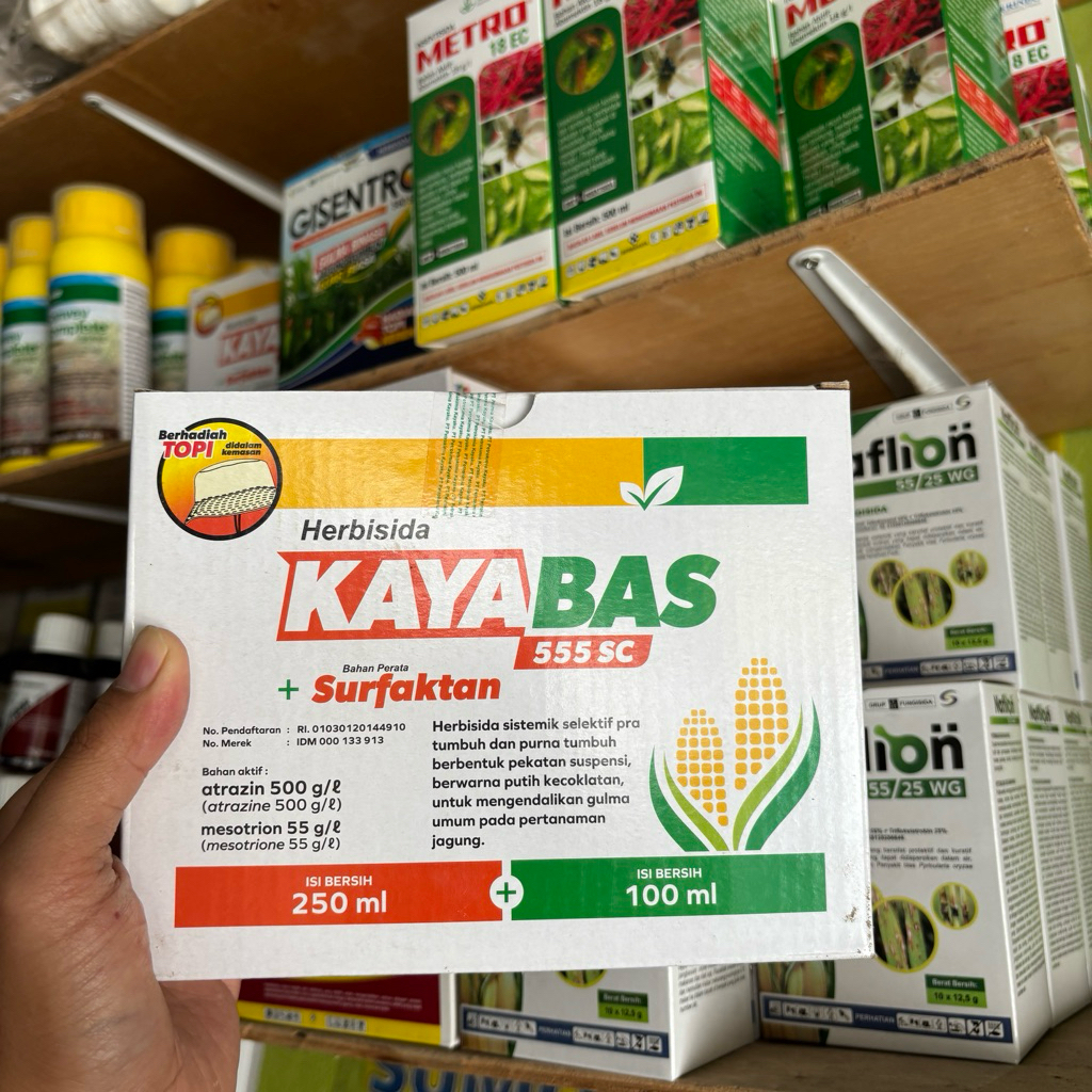 Kayabas 250 ml Herbisida Sistemik Jagung + Surfaktan Obat Gulma Rumput dan Daun Lebar Atrazin Mesotr