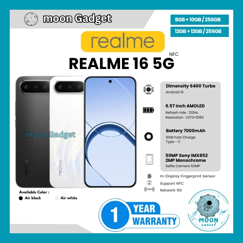 HP REALME 16 5G 12/256GB, 16 5G 8/256GB, 15 5G 12/256GB & 15 5G 8/256GB (BNIB)