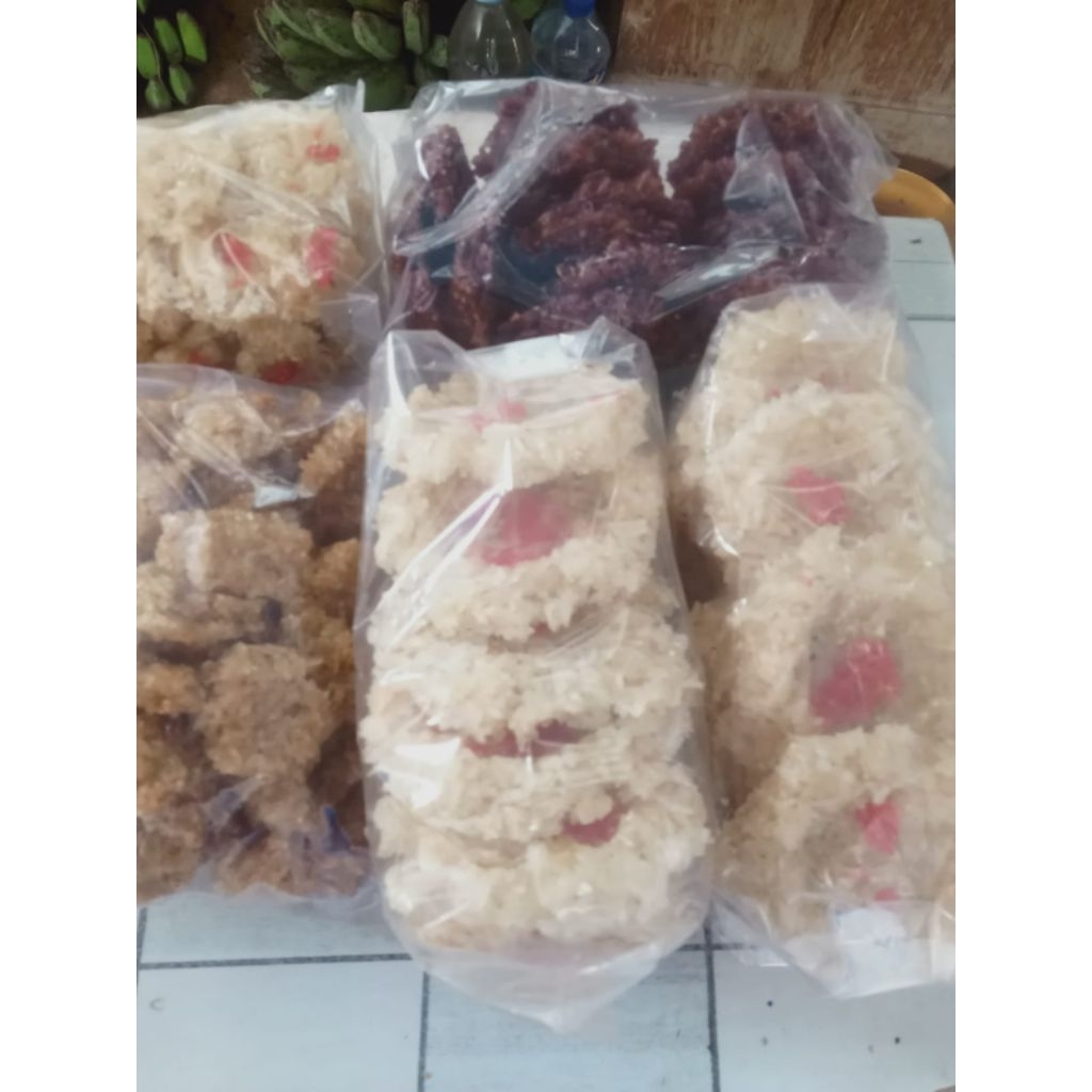 Rengginang Mentah 500gr / 1/2 Kg Mini & Besar | Rasa Manis Bawang Ketan Hitam | Kerupuk Beras Mentah