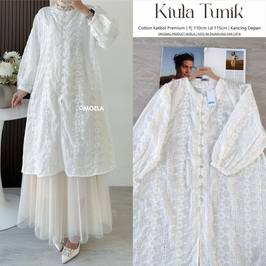Kiula Tunik | Avelia Tunik | Sinira | Tunik Katbol Premium | Baju Kondangan |  Tunik Putih | Moca