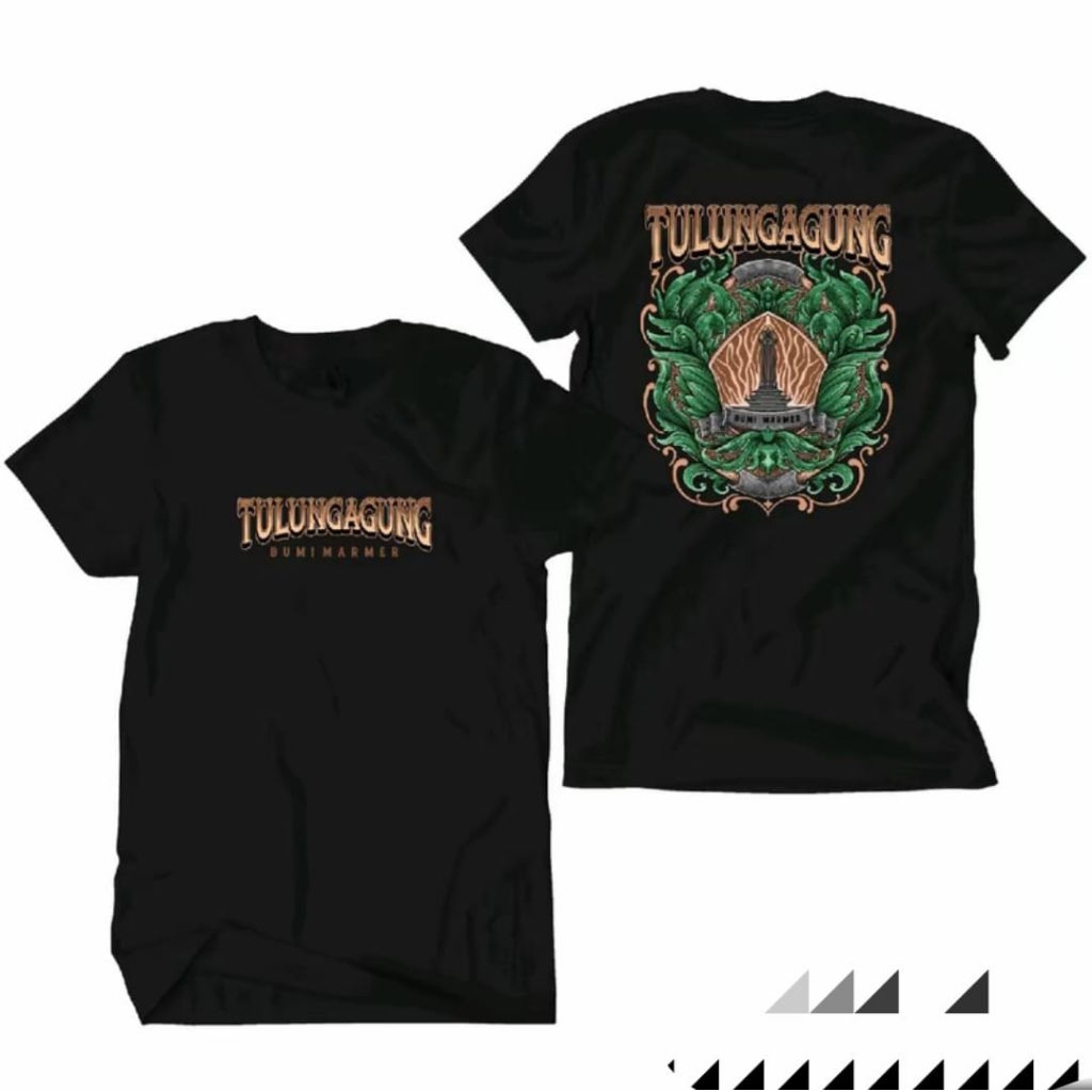 KAOS TULUNGAGUNG BUMI MARMER MOTIF COKLAT HIJAU